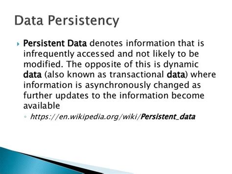 data persistence meaning